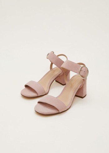 Phase Eight Suede Buckleed Heels Rose Australia | QR4876031